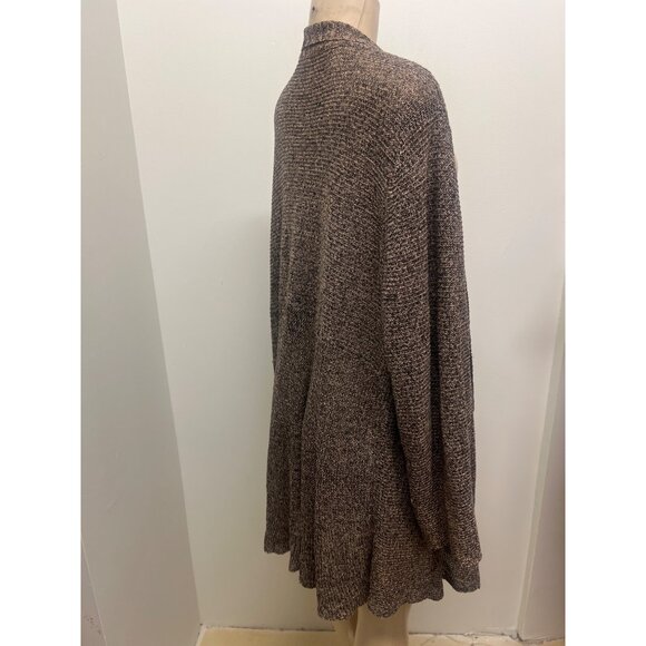 Brown Open Front Knit Cardigan Sweater Womens Lightweight Drape Long Sleeve Sz 2 - Picture 5 of 9